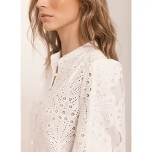 Mint Velvet White Cotton Broderie Detail Blouse